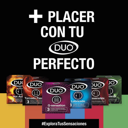 Condón Duo Hot Action x3 Und