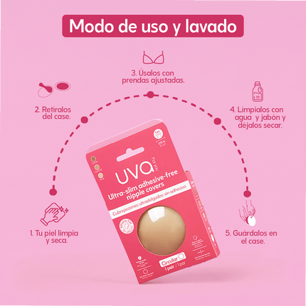 UVA Cubrepezones Circulares Caramel Sin Adhesivo