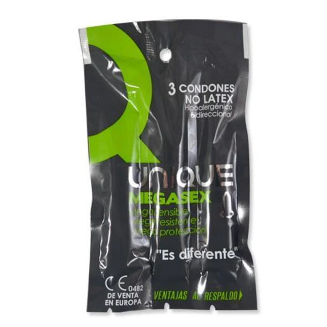 Condones Unique Mega Sex X3